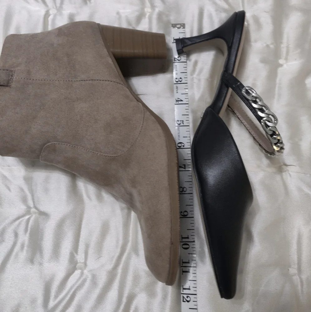 Taupe Faux Suede Booties.